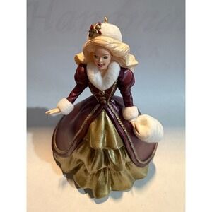 Hallmark Keepsake Holiday Barbie Ornament 1996 Collector Series Burgundy Gold